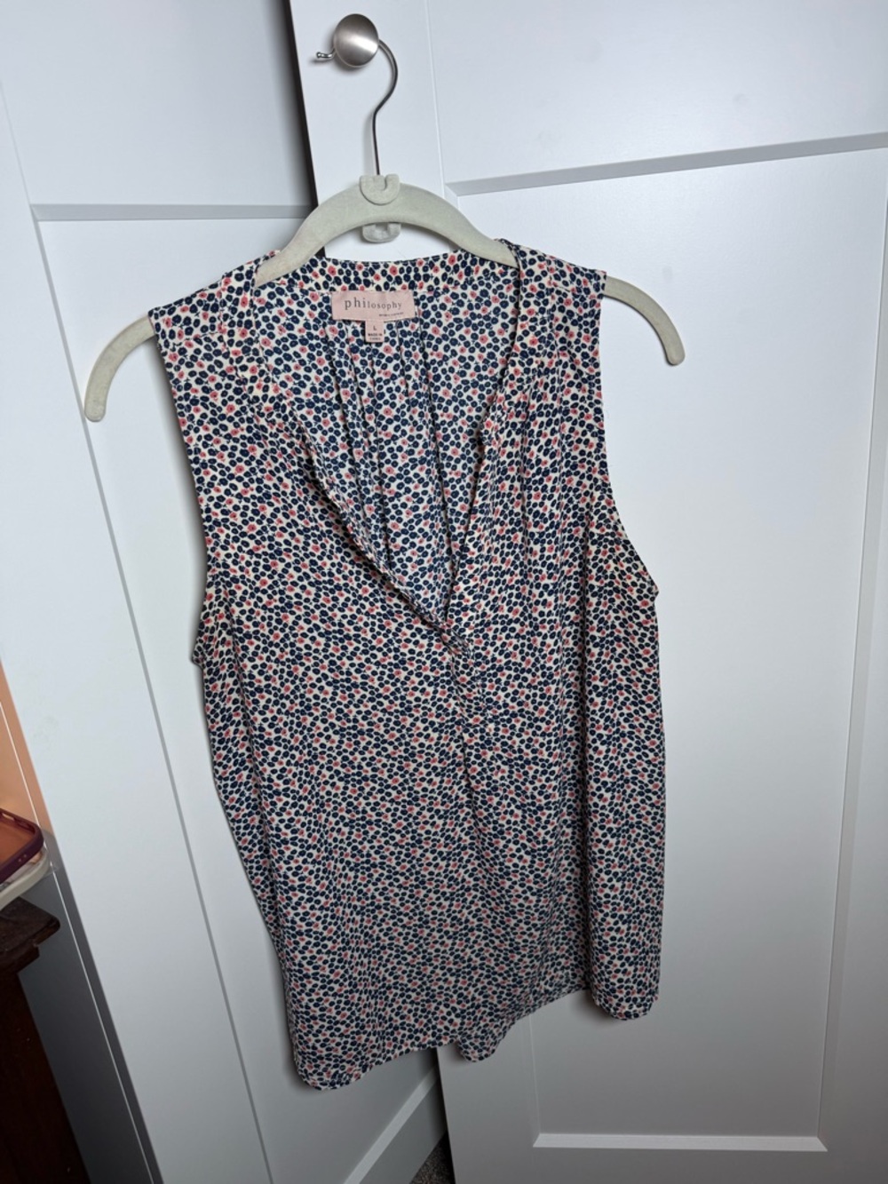 Philosophy Navy & Pink Printed V-Neck Sleeveless Camisole